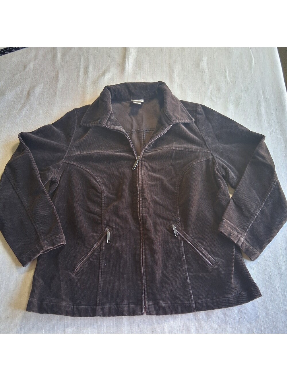 Fashion Bug brown corduroy zip jacket 14/16W